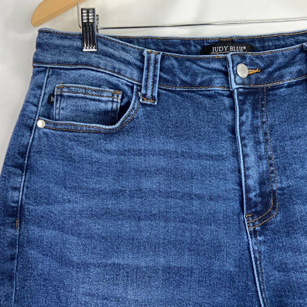 Judy Blue Womens High Rise Cargo Straight Leg Jeans Medium Wash Blue Utility - Picture 5 of 10